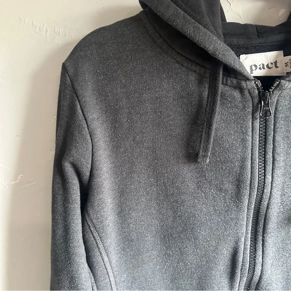 Pact Organic Cotton Zip Hoodie Minimalist Normcore Athleisure Jacket M - Picture 3 of 11